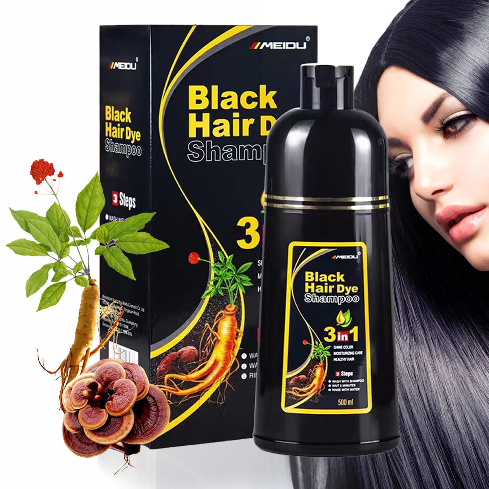 Black Hair Dye Restorative and Color Shampoo | Elegantiee