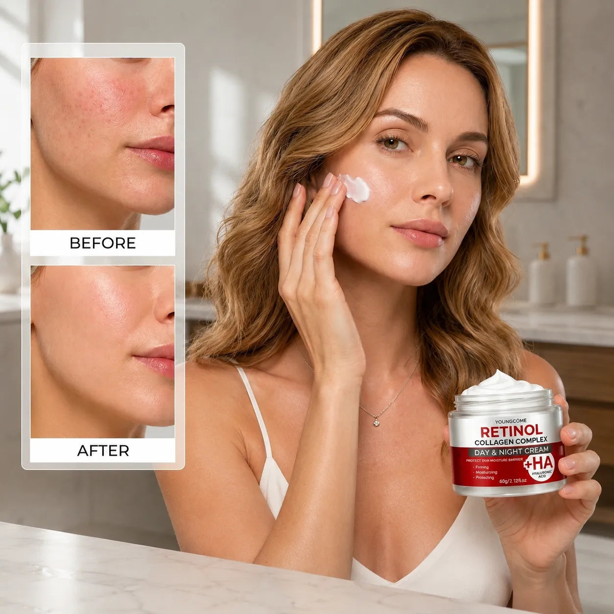 Retinol, Collagen & Hyaluronic Acid Face Cream | Elegantiee