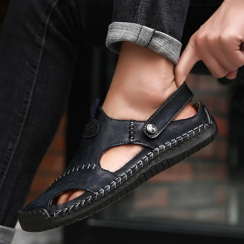 ELEGANTIEE | Orthopaedic leather sandals for men