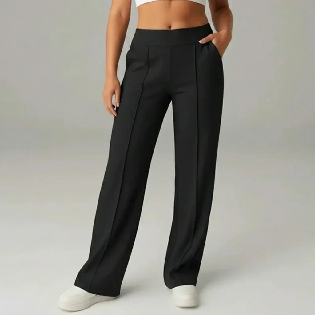SoftFlex Comfort | High Waist Stretch Wide Leg Pants - ELEGANTIEE