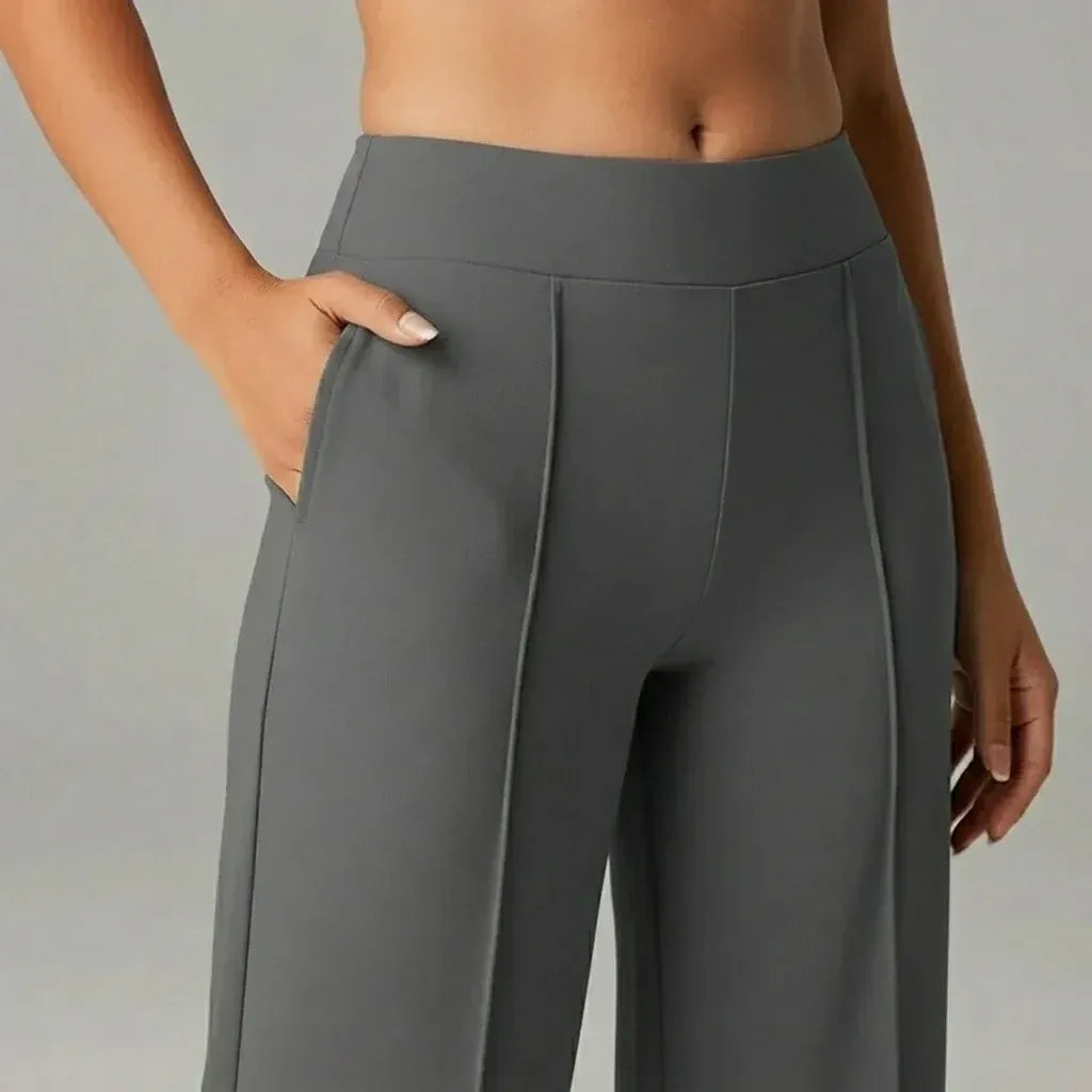 SoftFlex Comfort | High Waist Stretch Wide Leg Pants - ELEGANTIEE