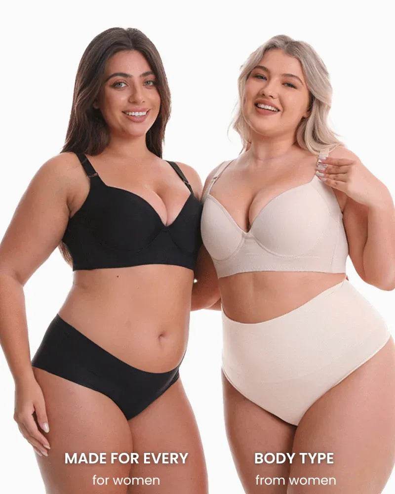 Seamless Jelly Push-Up Bra | Deep V Wireless | Elegantiee