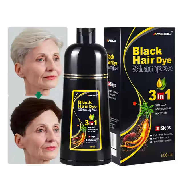 Black Hair Dye Restorative and Color Shampoo | Elegantiee
