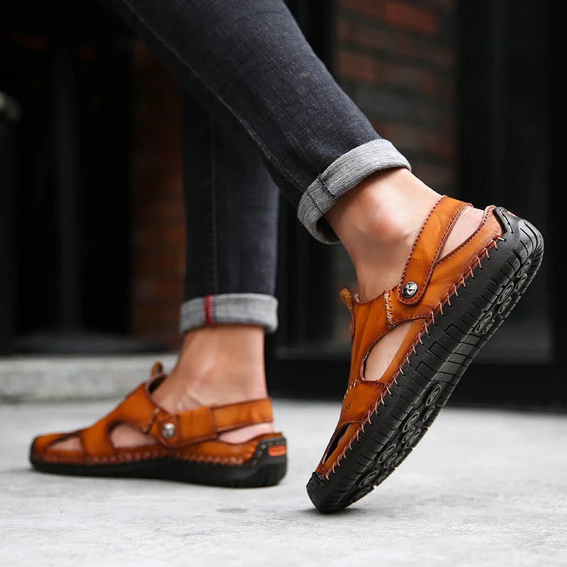 ELEGANTIEE | Orthopaedic leather sandals for men