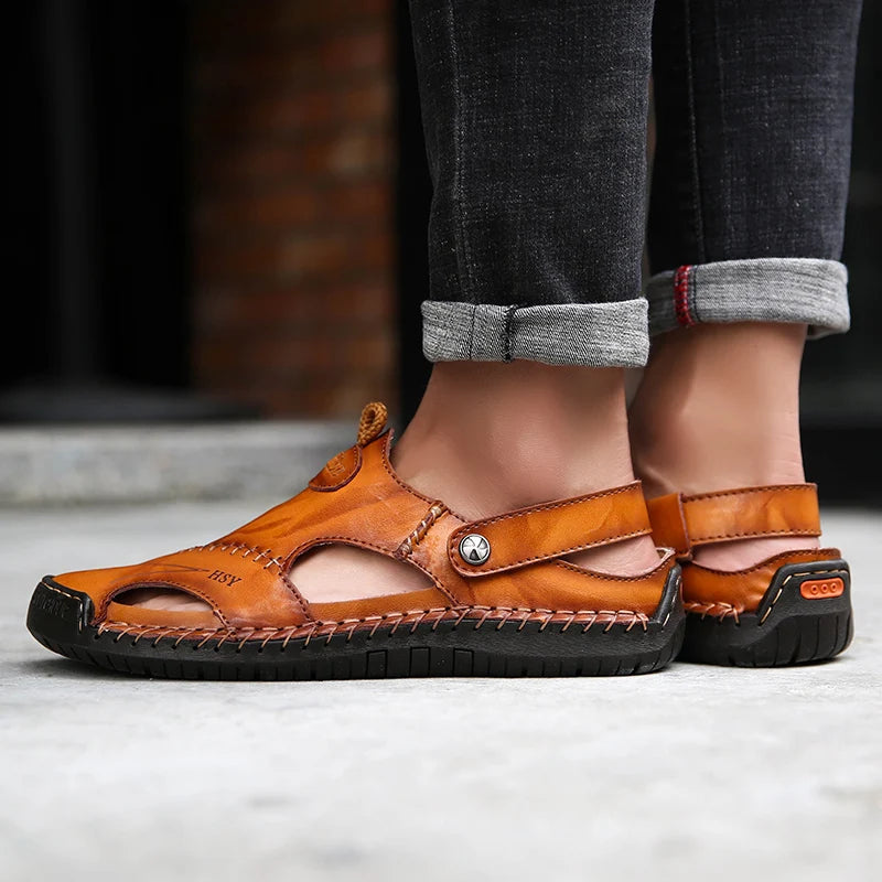 ELEGANTIEE | Orthopaedic leather sandals for men