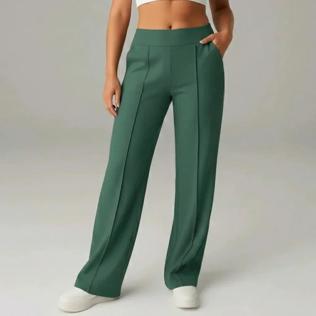 SoftFlex Comfort | High Waist Stretch Wide Leg Pants - ELEGANTIEE