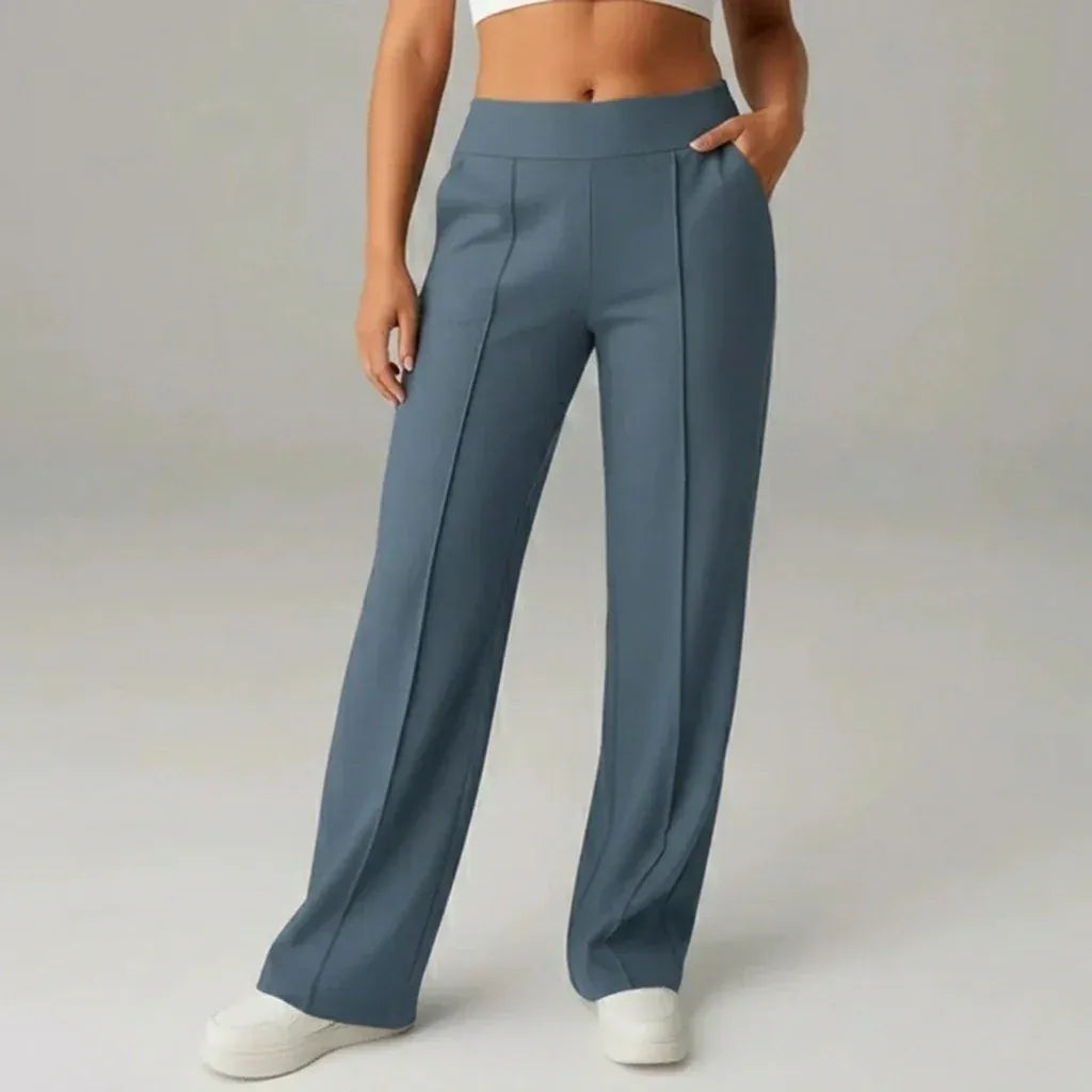 SoftFlex Comfort | High Waist Stretch Wide Leg Pants - ELEGANTIEE