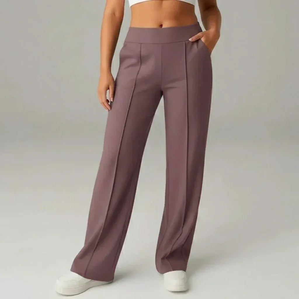 SoftFlex Comfort | High Waist Stretch Wide Leg Pants - ELEGANTIEE